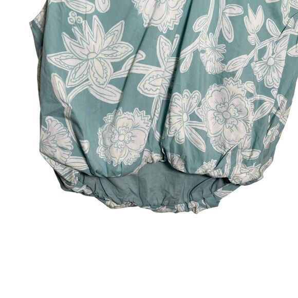 Loft Blouse Women's Large V-Neck Cap Sleeve Bubble Floral Boho Shirt Top - Picture 3 of 9